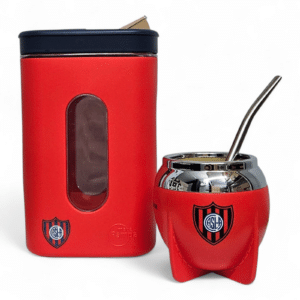 Mate Térmico Tradicional Con Bombilla + Yerbero San Lorenzo | PAMPA